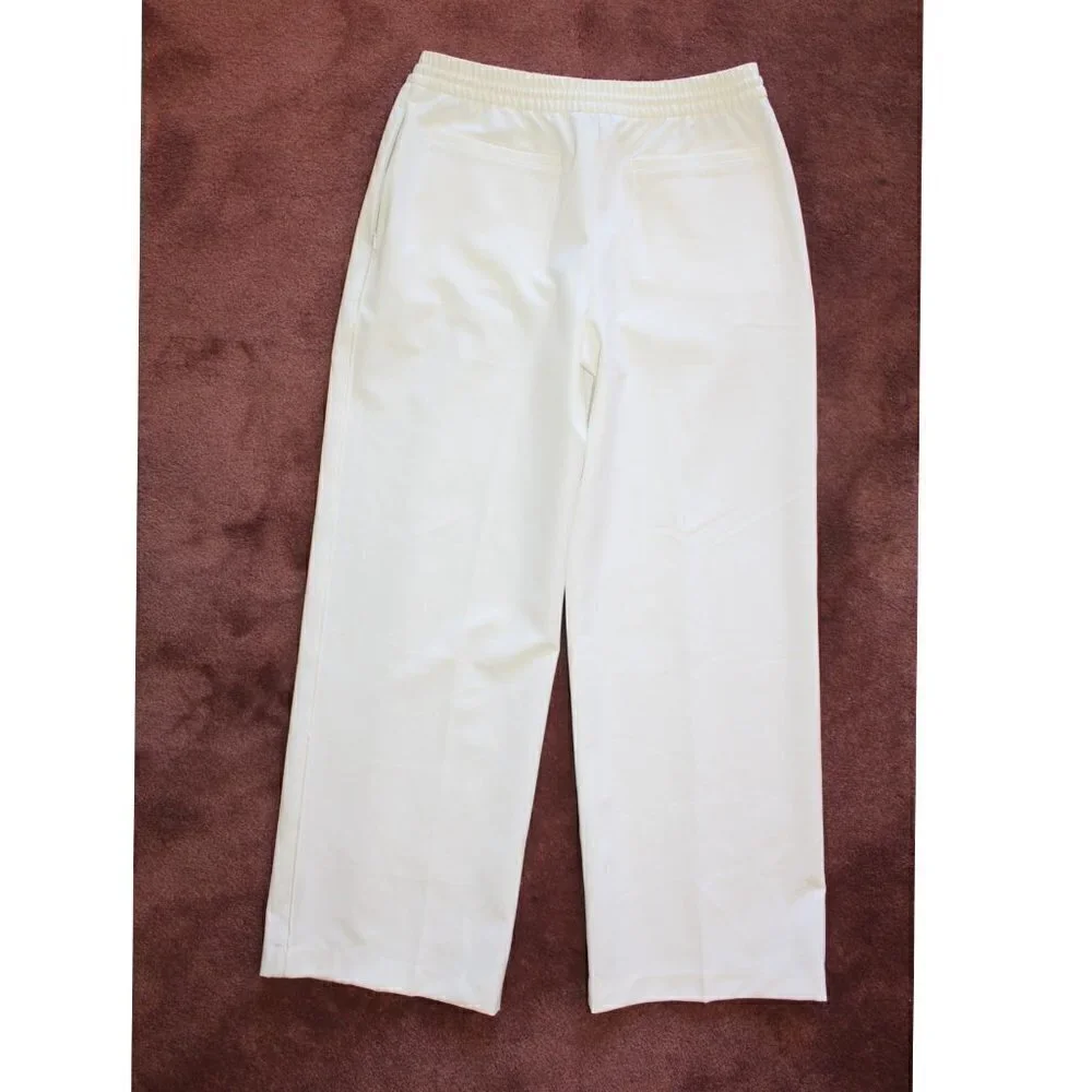 Athleta Endeavor Wide Leg white Women Pant Size 12 Drawstring elastic waist